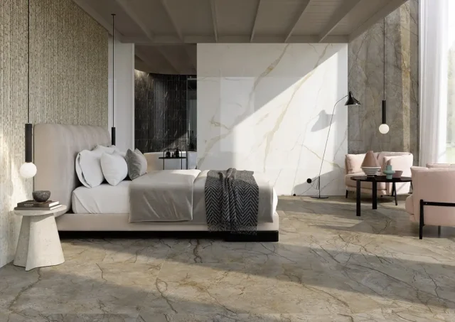 Le grandi lastre decorate: soluzioni di design per gli interni