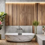 Mix di stili tra cementine e boiserie come rendere unico il tuo bagno